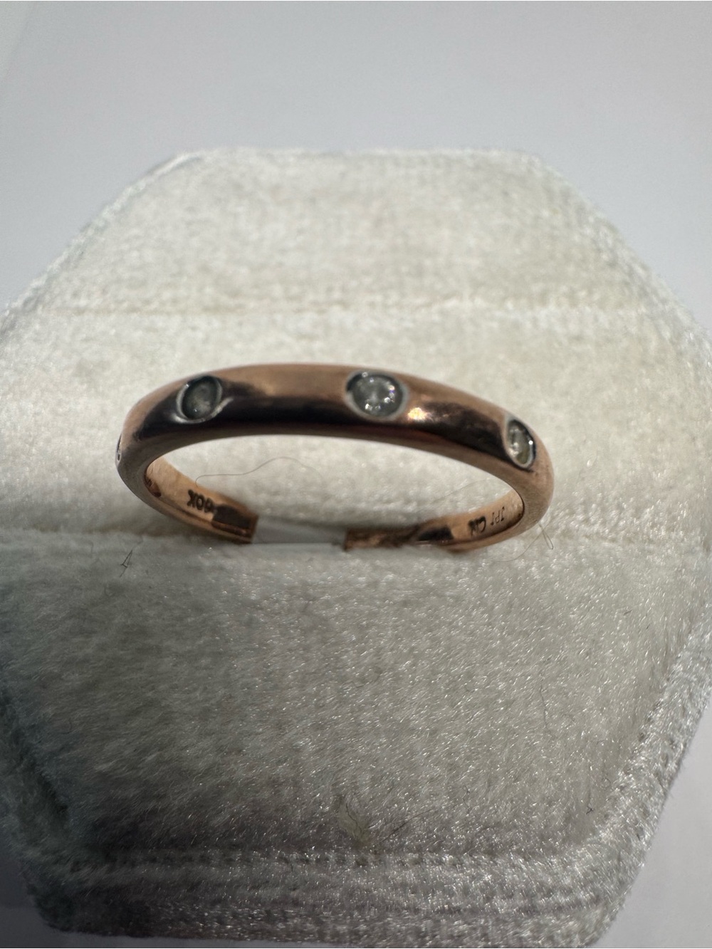 Vintage 10K 417 Solid Rose Gold Diamond Ring | Natural Diamond | Size 6 - Picture 3 of 15
